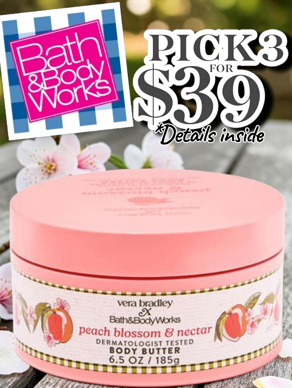 Bath & Body Works × Vera Bradley Peach Blossom & Nectar Body Butter